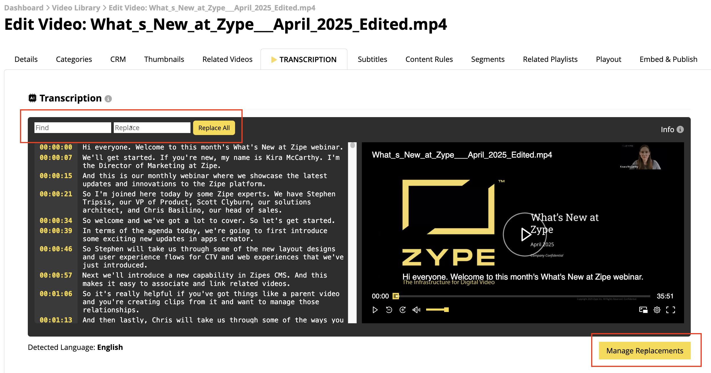 Transcription Editor_Transcription Tab